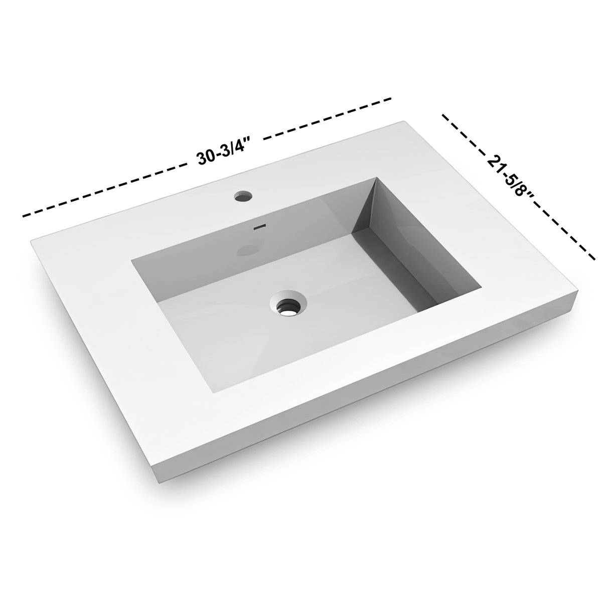 Dowell 31'' Rectangular Drop-In Bathroom Vanity Top with Overflow | Wayfair